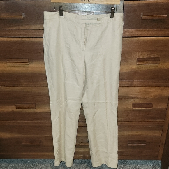 Talbots Heritage Cream Trousers Elegant Straight-Leg Style - Picture 1 of 4